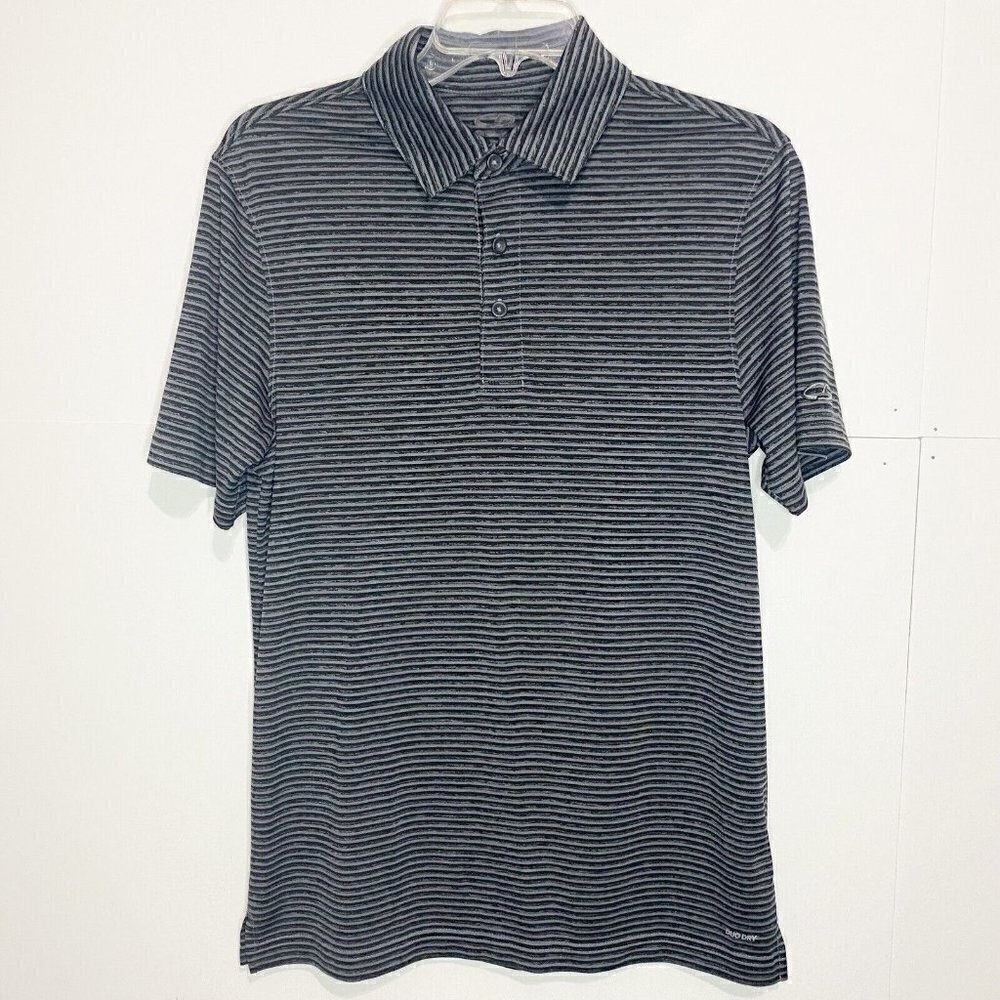 Champion C9 Polo Shirt Mens Small Black/Gray Striped Short Sleeve Golf